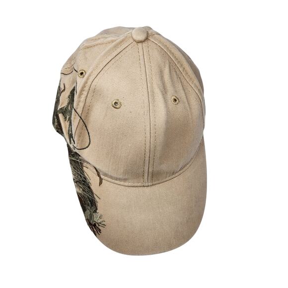 Wild Life Dri Duck Nature Inspired Tan Cap Fish Embroidery Design Cotton Dad Hat - Picture 3 of 10